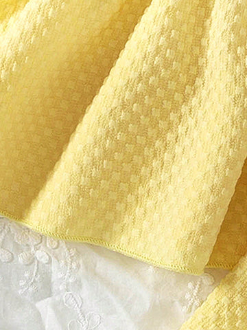 2pcs/Set Young Girl Casual Solid Color Square Camisole Dress 2pcs/Set Young Girl Casual Solid Color Square Camisole Dress