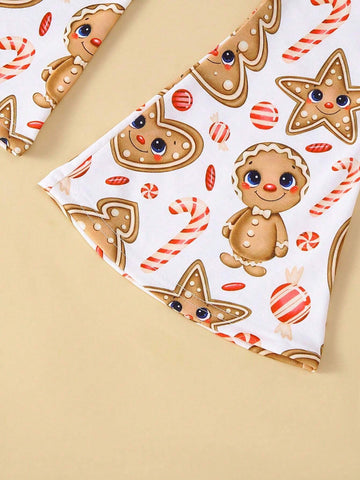 2pcs Christmas Outfit For Girls, Bear Print Long Sleeve Sweatshirt & Bell-Bottom Pants Set, Casual, Suitable For Autumn/Winter 2pcs Christmas Outfit For Girls, Bear Print Long Sleeve Sweatshirt & Bell-Bottom Pants Set, Casual, Suitable For Autumn/Winter