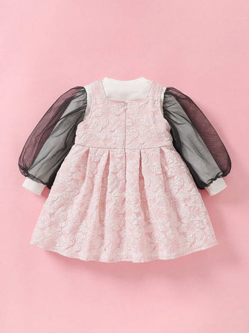 2pcs Girls Puff Sleeve Turtleneck Sweater & Jumper Skirt Set, Autumn/Winter Chic & Cute Outfit 2pcs Girls Puff Sleeve Turtleneck Sweater & Jumper Skirt Set, Autumn/Winter Chic & Cute Outfit