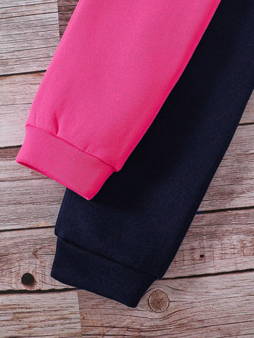 2pcs Toddler Cartoon Pattern Print Crew Neck Sweatshirt And Hooded Sweatshirt With Sweatpants Set 2pcs Toddler Cartoon Pattern Print Crew Neck Sweatshirt And Hooded Sweatshirt With Sweatpants Set