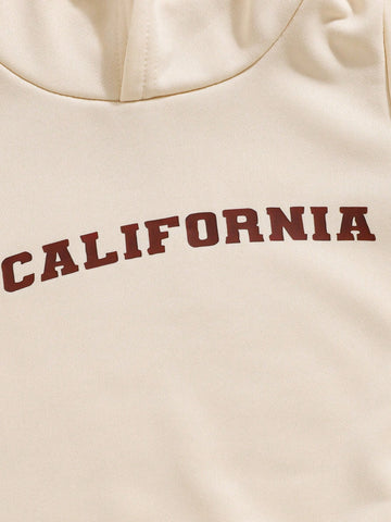 3pcs Set Girls Letter Printed Hooded Long Sleeve Casual Sweatshirts, For Autumn/Winter 3pcs Set Girls Letter Printed Hooded Long Sleeve Casual Sweatshirts, For Autumn/Winter