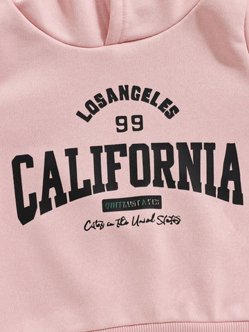 3pcs Set Girls Letter Printed Hooded Long Sleeve Casual Sweatshirts, For Autumn/Winter 3pcs Set Girls Letter Printed Hooded Long Sleeve Casual Sweatshirts, For Autumn/Winter