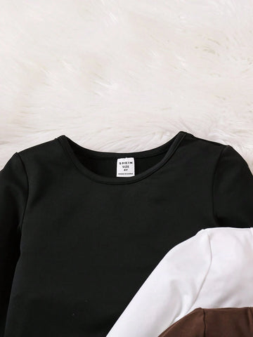 3pcs Set Young Girl Knit Solid Mock Neck Fitted Casual Jumpsuit 3pcs Set Young Girl Knit Solid Mock Neck Fitted Casual Jumpsuit