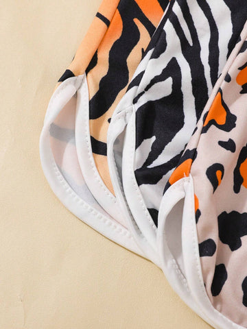 3pcsset Girls Fashion LeopardZebraStripe Print Jumpsuit Shorts Set For Summer Holiday Party 3pcsset Girls Fashion LeopardZebraStripe Print Jumpsuit Shorts Set For Summer Holiday Party