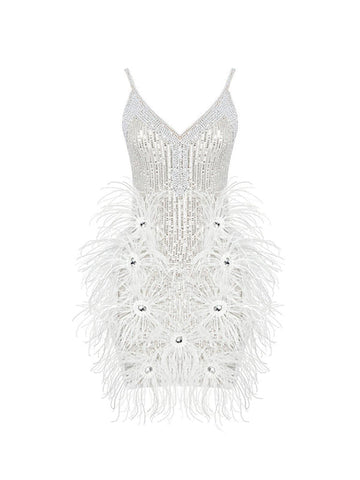 Bronte Pearl Sequin Feather Mini Dress Bronte Pearl Sequin Feather Mini Dress