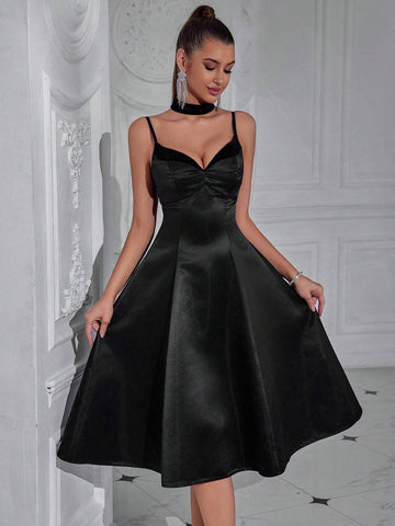 ADYCE Spaghetti Strap Sweetheart Neckline High Waist Big Swing Backless Party Prom Dress ADYCE Spaghetti Strap Sweetheart Neckline High Waist Big Swing Backless Party Prom Dress