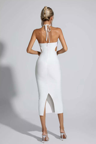 Adriana White Diamante Midi Dress Adriana White Diamante Midi Dress