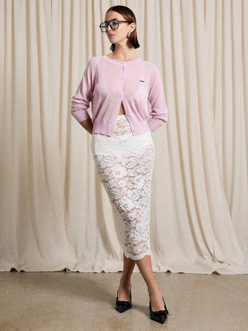 AiiRZ Sheer Lace Midi Skirt AiiRZ Sheer Lace Midi Skirt