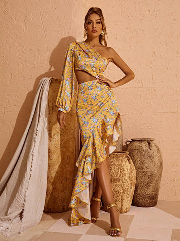 Aiyana One Shoulder Floral Maxi Dress Aiyana One Shoulder Floral Maxi Dress