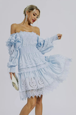 Alanna Blue High Waist Mini Dress Alanna Blue High Waist Mini Dress