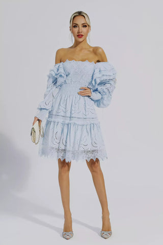 Alanna Blue High Waist Mini Dress Alanna Blue High Waist Mini Dress