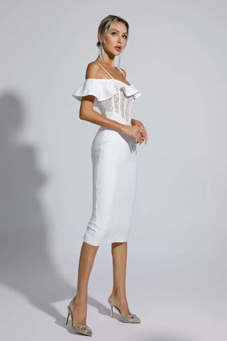 Alicia White Lace Bandage Midi Dress Alicia White Lace Bandage Midi Dress