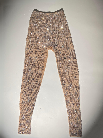 Ally Rhinestone Mesh Pants In Light Nude Ally Rhinestone Mesh Pants In Light Nude