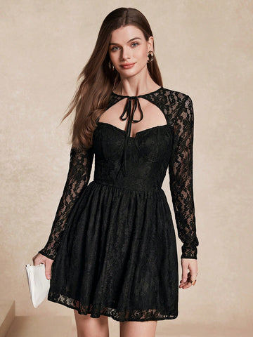 Almamuse Women's Elegant Lace Hollow Out Dress Almamuse Women's Elegant Lace Hollow Out Dress