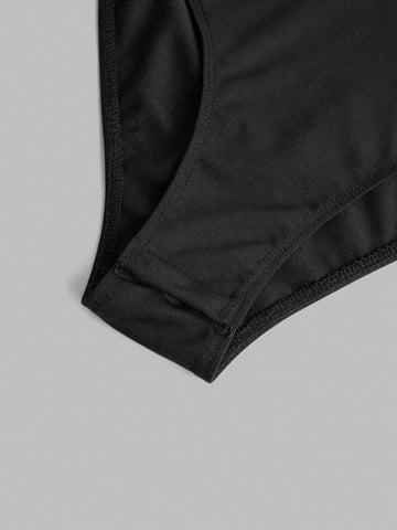 Black & White Contrasting Asymmetrical Collar Ruched Long Sleeve Romper Black & White Contrasting Asymmetrical Collar Ruched Long Sleeve Romper