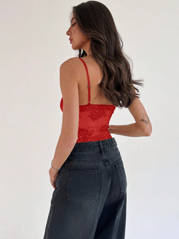 Women's Lace Camisole, Tight-Fitting, Black Color, Modern Streetwear Women's Lace Camisole, Tight-Fitting, Black Color, Modern Streetwear