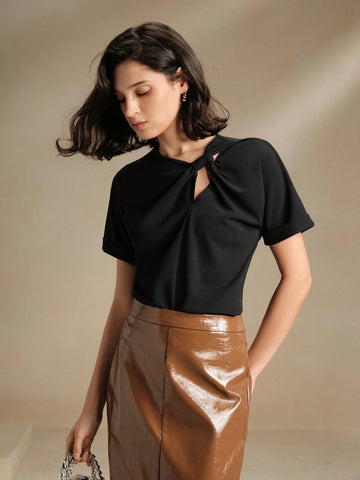 New Summer Handmade Twist Short Sleeve T-Shirt New Summer Handmade Twist Short Sleeve T-Shirt