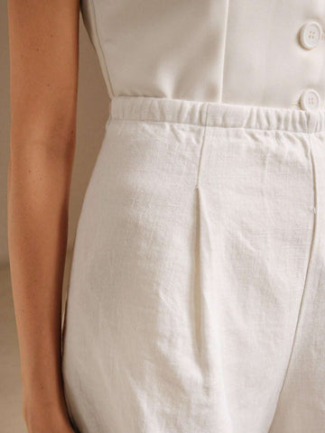 Anewsta Linen Comfortable Loose Leg Shorts Anewsta Linen Comfortable Loose Leg Shorts