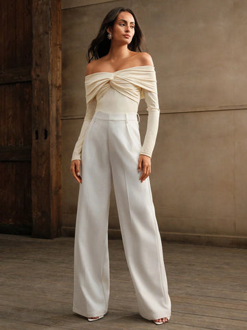 Anewsta Premium Sexy Open Shoulder Knotted Romper Anewsta Premium Sexy Open Shoulder Knotted Romper