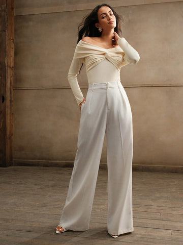 Anewsta Premium Sexy Open Shoulder Knotted Romper Anewsta Premium Sexy Open Shoulder Knotted Romper