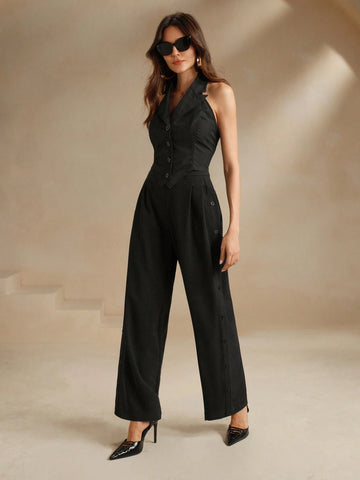 Anewsta Urban Style Vertical Button Front Zipper Slim Casual Pants Anewsta Urban Style Vertical Button Front Zipper Slim Casual Pants