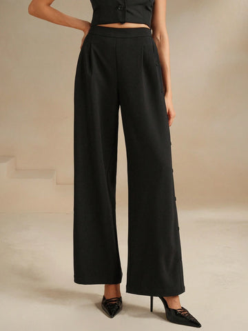 Anewsta Urban Style Vertical Button Front Zipper Slim Casual Pants Anewsta Urban Style Vertical Button Front Zipper Slim Casual Pants