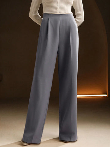 Anewsta Women's Design Pearl Embellished Waist Suit Pants Anewsta Women's Design Pearl Embellished Waist Suit Pants