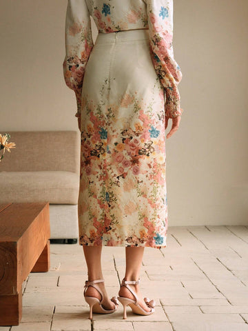 Anewsta Women's Digital Floral Print Skirt, Regular Fit, Spring/Autumn Maxi Women Outfit Anewsta Women's Digital Floral Print Skirt, Regular Fit, Spring/Autumn Maxi Women Outfit