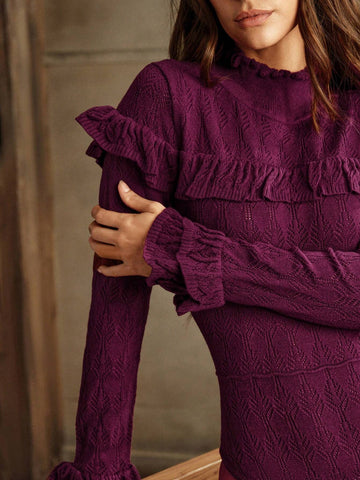 Anewsta Women's Elegant Lace Multilayer Ruffle-Trim Romper Anewsta Women's Elegant Lace Multilayer Ruffle-Trim Romper