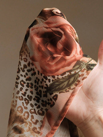 Anewsta Women's Floral & Leopard Print Bow Collar Blouse, Chic & Elegant, Autumn/Winter Anewsta Women's Floral & Leopard Print Bow Collar Blouse, Chic & Elegant, Autumn/Winter