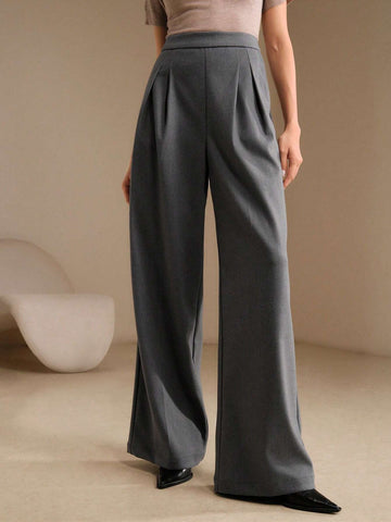 Anewsta Women's Gray Casual Straight-Leg Ankle Pants, Office Wear Anewsta Women's Gray Casual Straight-Leg Ankle Pants, Office Wear