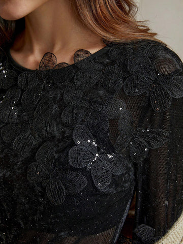 Anewsta Women's Spring Autumn Rhinestone Decor Crew Neck Long Sleeve Bodysuit Anewsta Women's Spring Autumn Rhinestone Decor Crew Neck Long Sleeve Bodysuit