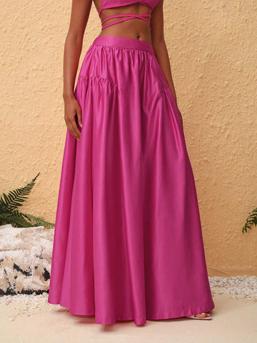 Aniekeme Women's A-Line High Waist Midi Skirt Aniekeme Women's A-Line High Waist Midi Skirt