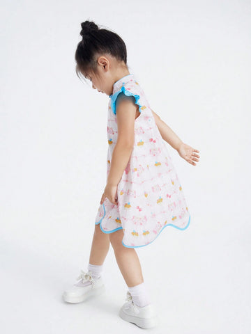 Girls' Summer Dress, Baby Cute Sleeveless Vest, Chinese Style Dress Girls' Summer Dress, Baby Cute Sleeveless Vest, Chinese Style Dress