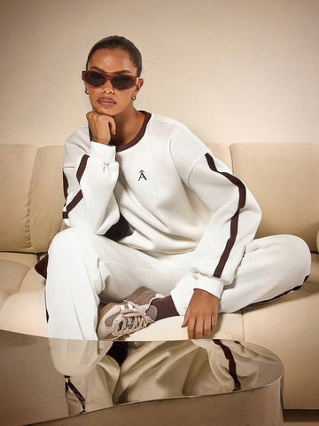 Athîral 2pcs/Set Women Casual Sports Sweatshirt And Sweatpants Suit, Autumn/Winter Athîral 2pcs/Set Women Casual Sports Sweatshirt And Sweatpants Suit, Autumn/Winter