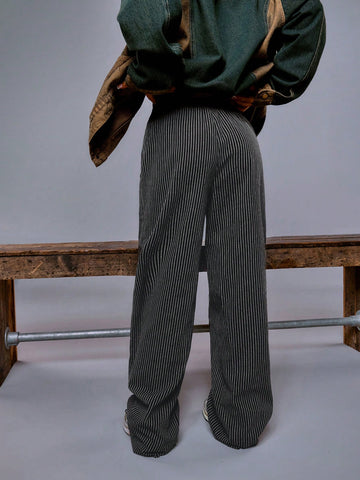 Athîral Women's Striped Print Elastic Waist Pocket Casual Pants Athîral Women's Striped Print Elastic Waist Pocket Casual Pants