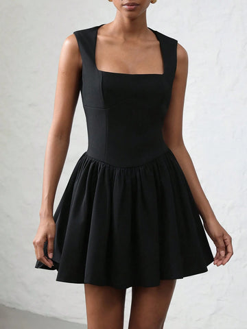 Aveloria Affinna Collegiate Vintage Versatile Cute Bow Contrast Plaid Print Sleeveless Square Neck Pleated Hem Design Women Mini Dress Aveloria Affinna Collegiate Vintage Versatile Cute Bow Contrast Plaid Print Sleeveless Square Neck Pleated Hem Design Women Mini Dress