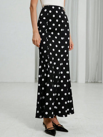 Aveloria Modichic Women Elegant Long Polka Dot Skirt, Suitable For Spring And Summer Aveloria Modichic Women Elegant Long Polka Dot Skirt, Suitable For Spring And Summer