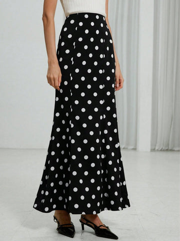 Aveloria Modichic Women Elegant Long Polka Dot Skirt, Suitable For Spring And Summer Aveloria Modichic Women Elegant Long Polka Dot Skirt, Suitable For Spring And Summer