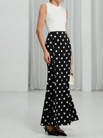 Aveloria Modichic Women Elegant Long Polka Dot Skirt, Suitable For Spring And Summer Aveloria Modichic Women Elegant Long Polka Dot Skirt, Suitable For Spring And Summer