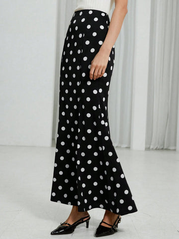 Aveloria Modichic Women Elegant Long Polka Dot Skirt, Suitable For Spring And Summer Aveloria Modichic Women Elegant Long Polka Dot Skirt, Suitable For Spring And Summer