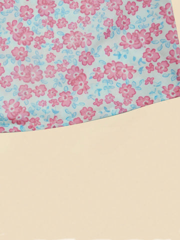 Baby Girl Short-Sleeved Floral Dress For Summer, With Soft, Comfortable, And Cool Fabrics, In A Pastoral Style That Is Elegant, Simple, And Fashionable. Baby Girl Short-Sleeved Floral Dress For Summer, With Soft, Comfortable, And Cool Fabrics, In A Pastoral Style That Is Elegant, Simple, And Fashionable.