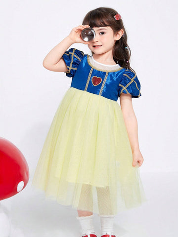 Balabala Baby Dress, Girls' Princess Dress, Children's Dress, Summer Fashion, Sweet Mesh Color Block Balabala Baby Dress, Girls' Princess Dress, Children's Dress, Summer Fashion, Sweet Mesh Color Block