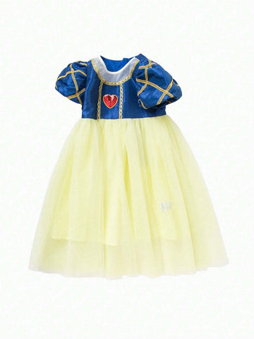 Balabala Baby Dress, Girls' Princess Dress, Children's Dress, Summer Fashion, Sweet Mesh Color Block Balabala Baby Dress, Girls' Princess Dress, Children's Dress, Summer Fashion, Sweet Mesh Color Block