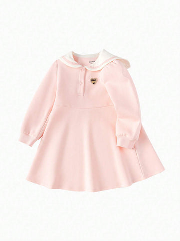 Balabala Girls' Dress, 2024 Autumn Collection, New Academy Style With Collared Design, Long Sleeve Dress For Toddlers And Babies Balabala Girls' Dress, 2024 Autumn Collection, New Academy Style With Collared Design, Long Sleeve Dress For Toddlers And Babies