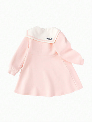 Balabala Girls' Dress, 2024 Autumn Collection, New Academy Style With Collared Design, Long Sleeve Dress For Toddlers And Babies Balabala Girls' Dress, 2024 Autumn Collection, New Academy Style With Collared Design, Long Sleeve Dress For Toddlers And Babies