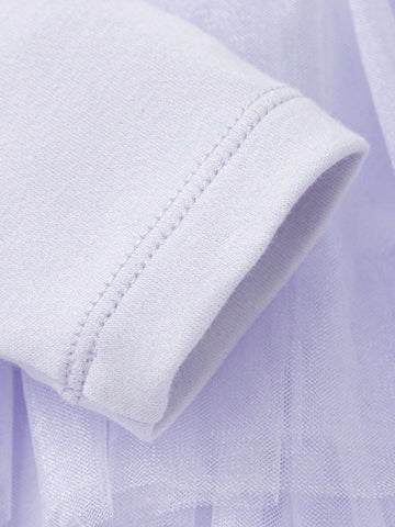 Balabala Girls' Dress, 2024 Autumn Collection, Trendy Long Sleeve Mesh Dress For Toddlers Balabala Girls' Dress, 2024 Autumn Collection, Trendy Long Sleeve Mesh Dress For Toddlers