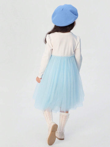 Balabala Girls' Dress, 2024 Fall Collection, New Design Fake Two-Piece Style For Young Girl Balabala Girls' Dress, 2024 Fall Collection, New Design Fake Two-Piece Style For Young Girl