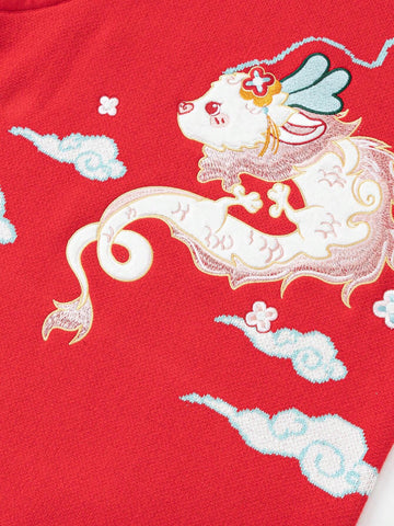 Balabala Girls' Hanfu Chinese Style Dress 2024 New Children's Wear Children's Spring New Year Young Girl Dress Tide Balabala Girls' Hanfu Chinese Style Dress 2024 New Children's Wear Children's Spring New Year Young Girl Dress Tide