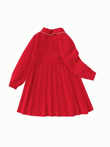 Balabala Balabala Girls' Pleated Dress, 2025 New Year Princess Outfit Balabala Balabala Girls' Pleated Dress, 2025 New Year Princess Outfit